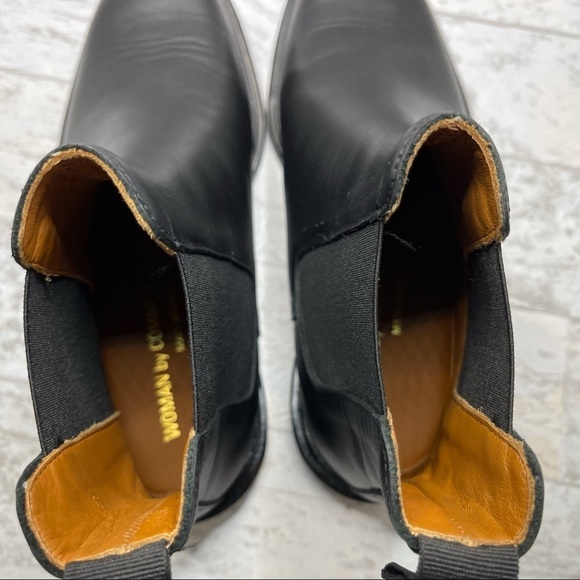 New Woman By Common Project Black Leather Pull Tab Chelsea Boots 38257547 - Picture 12 of 16
